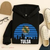 Tulsa Oklahoma Ok Group City Trip Silhouette Flag Hoodie thumb 4
