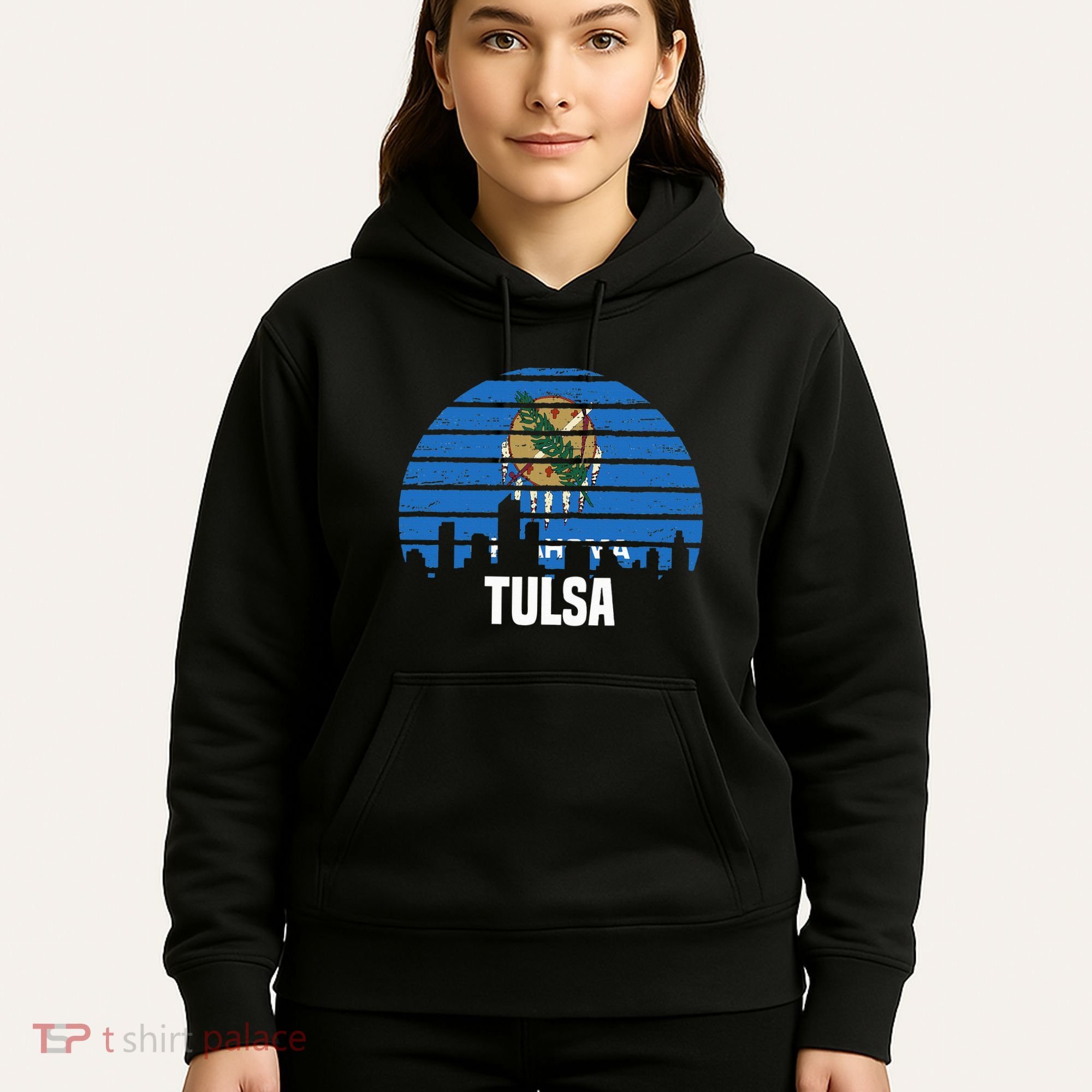 Tulsa Oklahoma Ok Group City Trip Silhouette Flag Hoodie