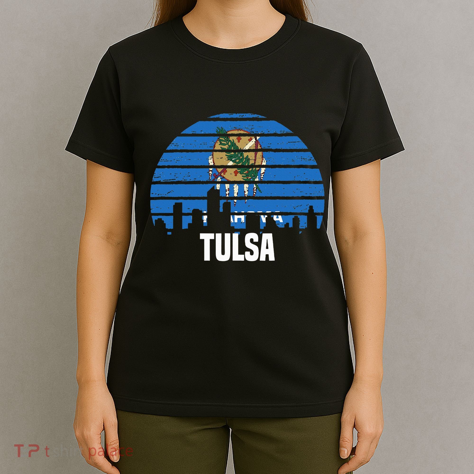 Tulsa Oklahoma Ok Group City Trip Silhouette Flag T-Shirt