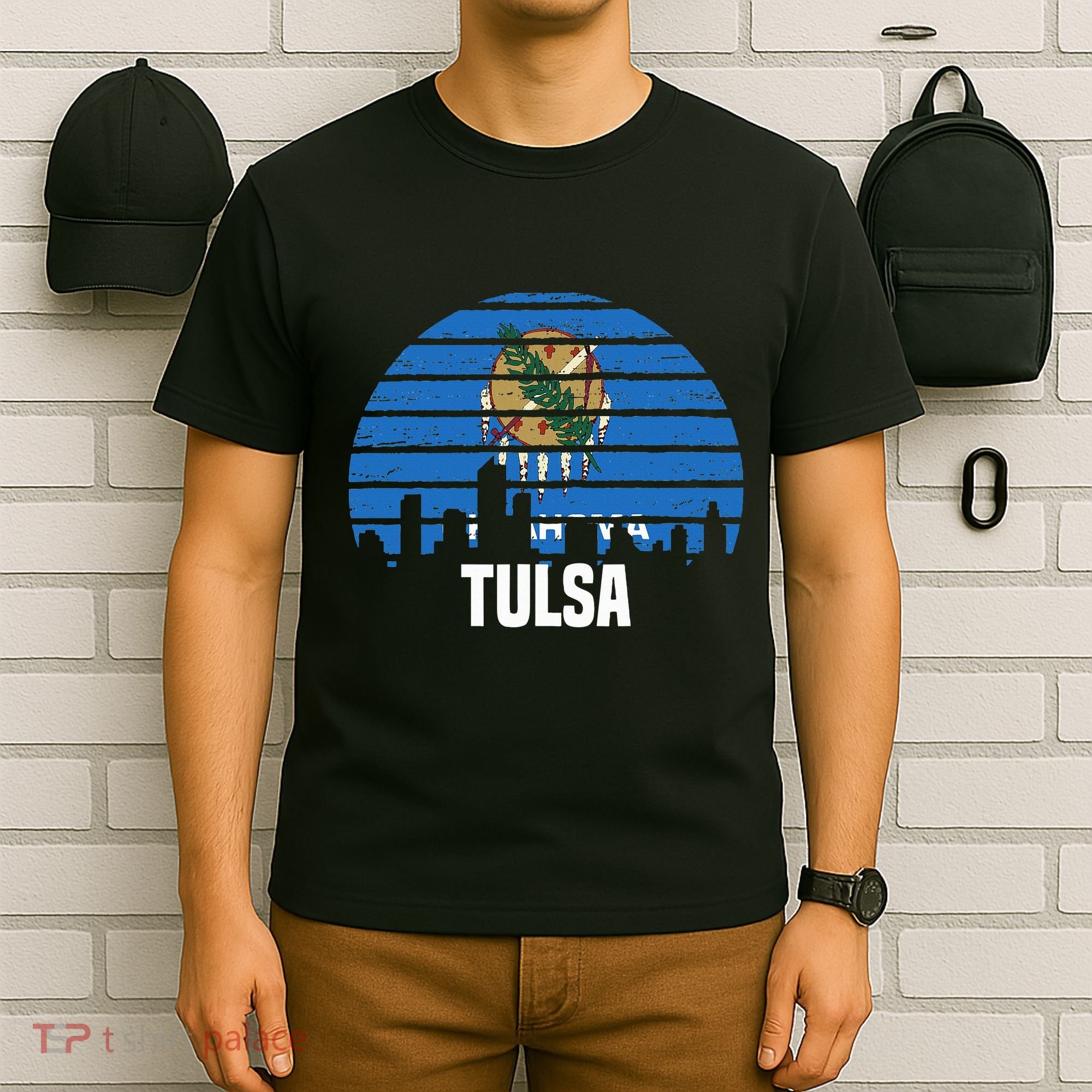 Tulsa Oklahoma Ok Group City Trip Silhouette Flag T-Shirt