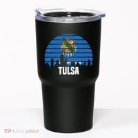 Tulsa Oklahoma Ok Group City Trip Silhouette Flag Tumbler thumb 0