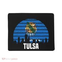 Tulsa Oklahoma Ok Group City Trip Silhouette Flag Mousepad thumb 0