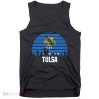 Tulsa Oklahoma Ok Group City Trip Silhouette Flag Tank Top thumb 0