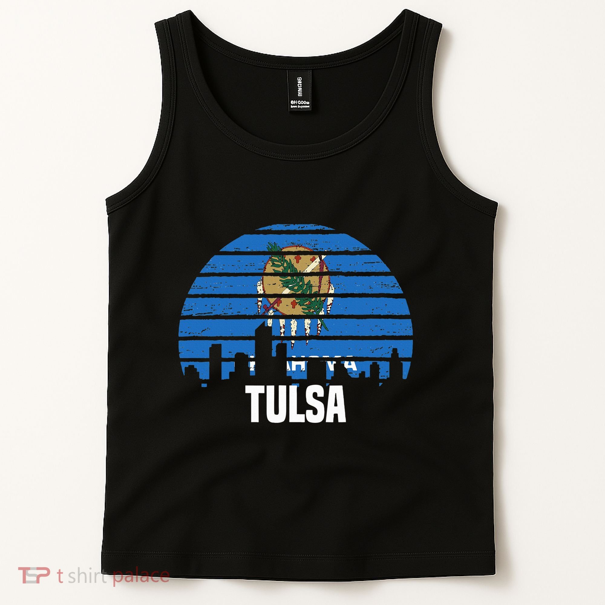 Tulsa Oklahoma Ok Group City Trip Silhouette Flag Tank Top