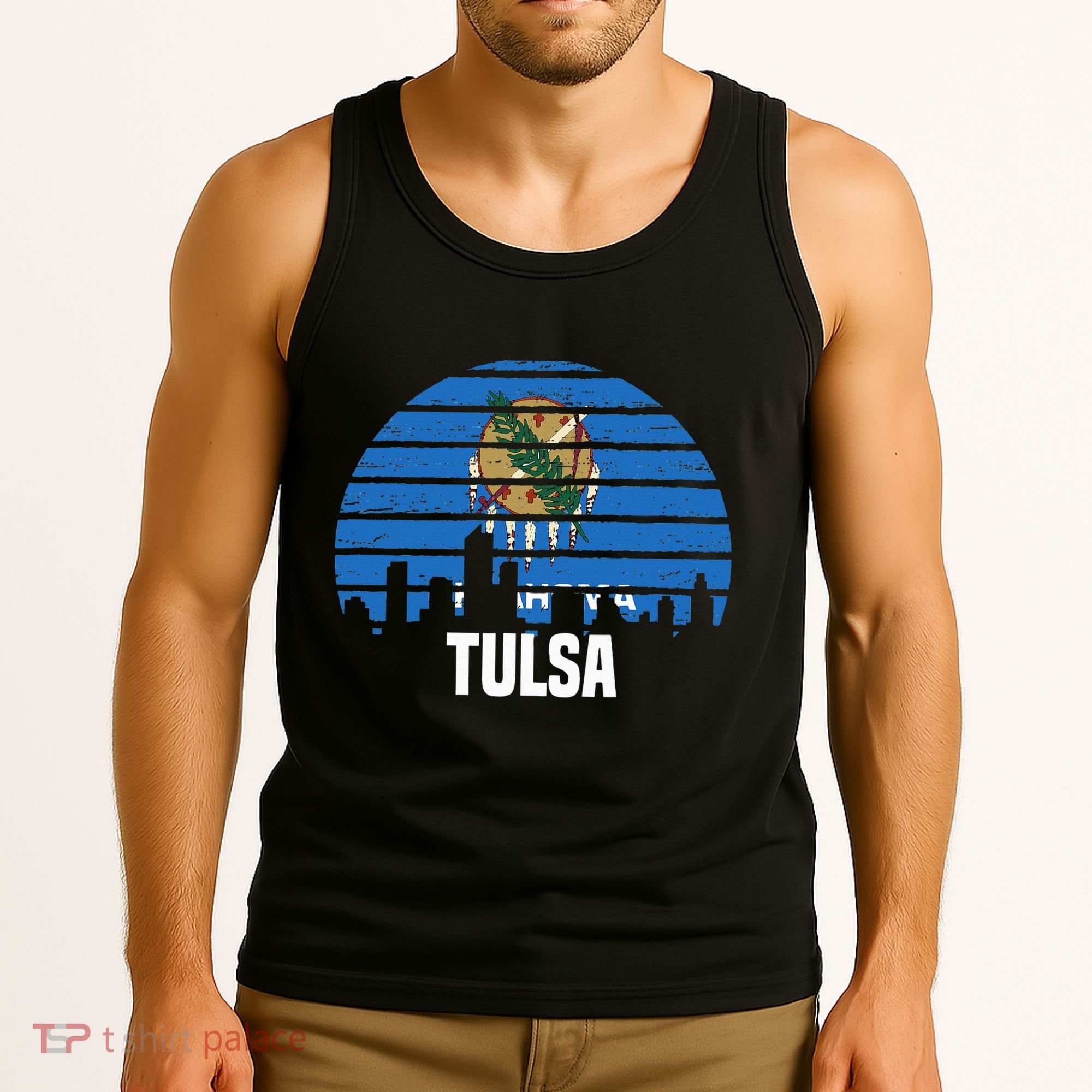 Tulsa Oklahoma Ok Group City Trip Silhouette Flag Tank Top