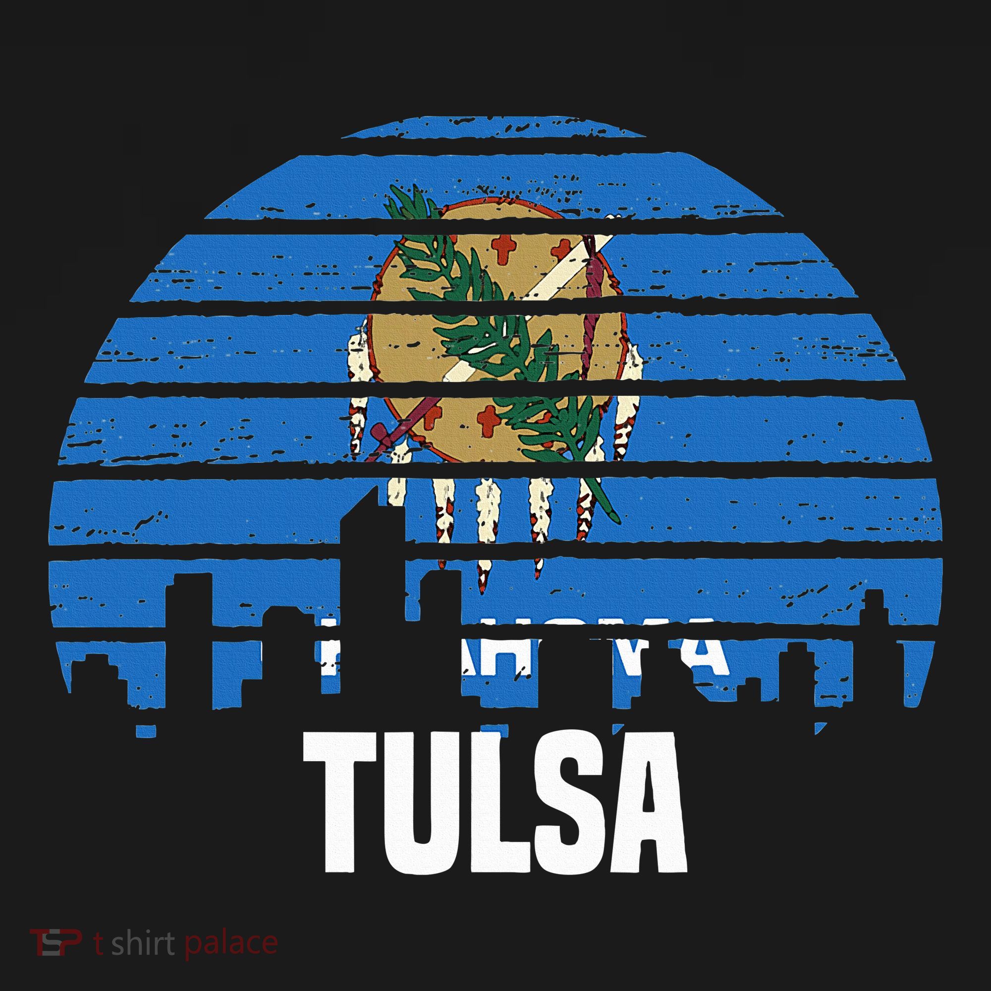 Tulsa Oklahoma Ok Group City Trip Silhouette Flag Tank Top