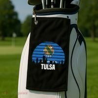 Tulsa Oklahoma Ok Group City Trip Silhouette Flag Golf Towel thumb 2