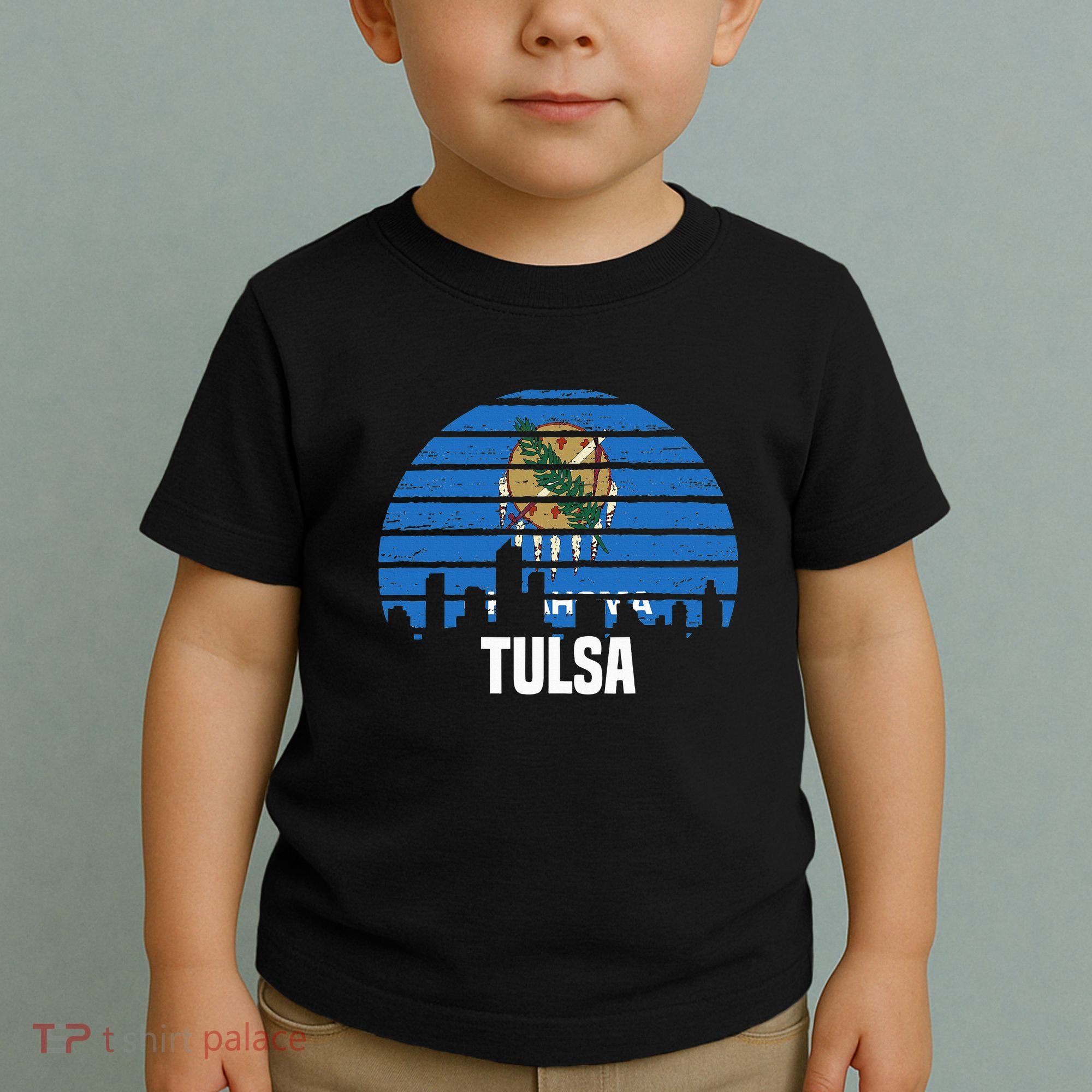 Tulsa Oklahoma Ok Group City Trip Silhouette Flag Toddler T-Shirt