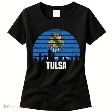 Tulsa Oklahoma Ok Group City Trip Silhouette Flag Women's T-Shirt