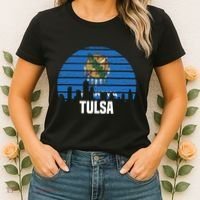 Tulsa Oklahoma Ok Group City Trip Silhouette Flag Women's T-Shirt thumb 2