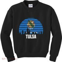 Tulsa Oklahoma Ok Group City Trip Silhouette Flag Kids Sweatshirt thumb 0