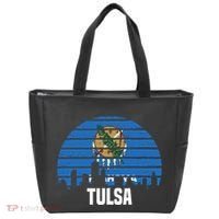 Tulsa Oklahoma Ok Group City Trip Silhouette Flag Tote Bag thumb 0