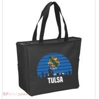 Tulsa Oklahoma Ok Group City Trip Silhouette Flag Tote Bag thumb 2