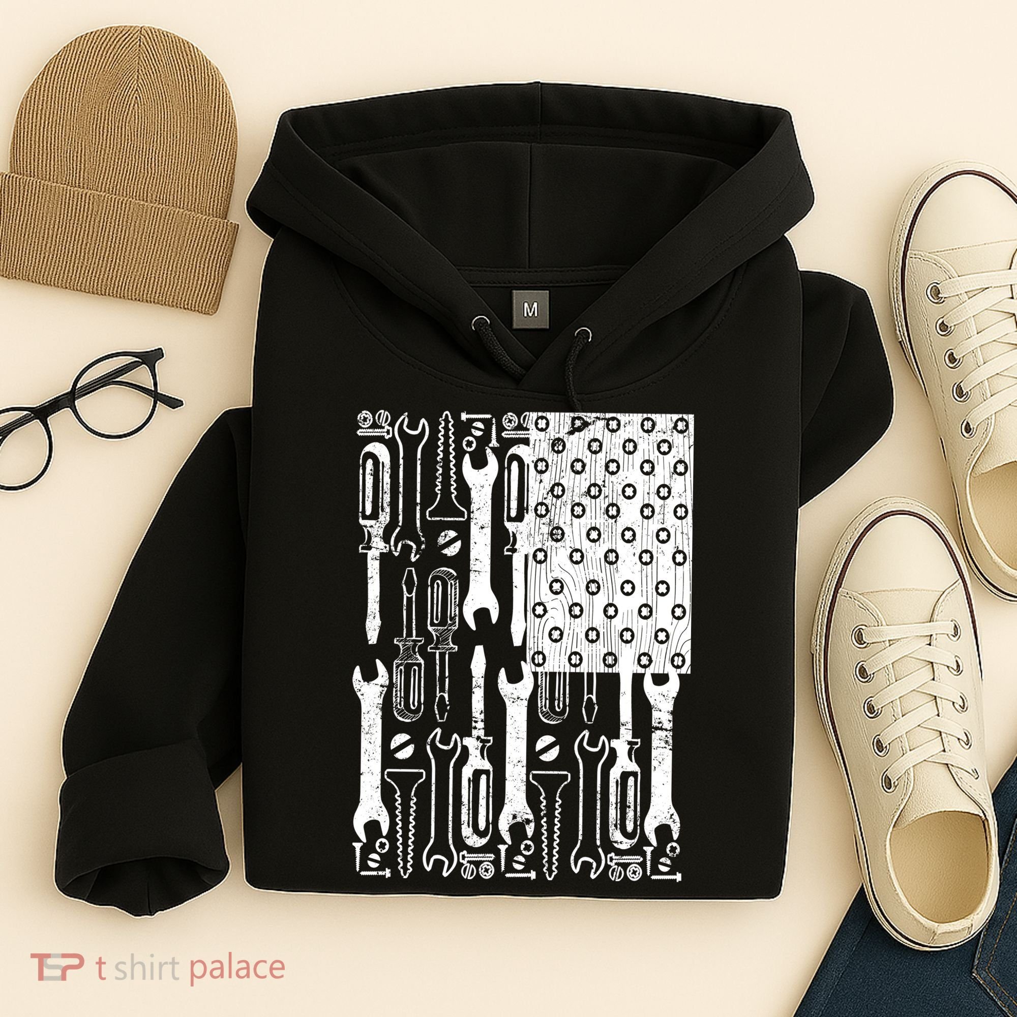 Tool American flag Mechanic Hoodie