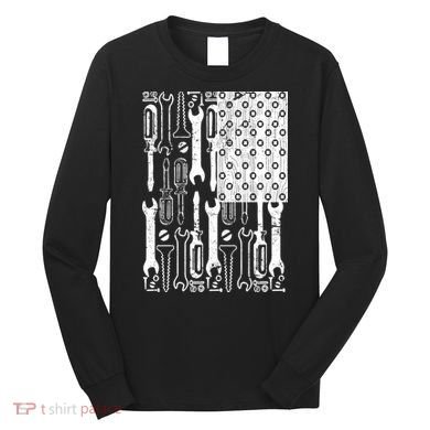 Tool American flag Mechanic Long Sleeve Shirt