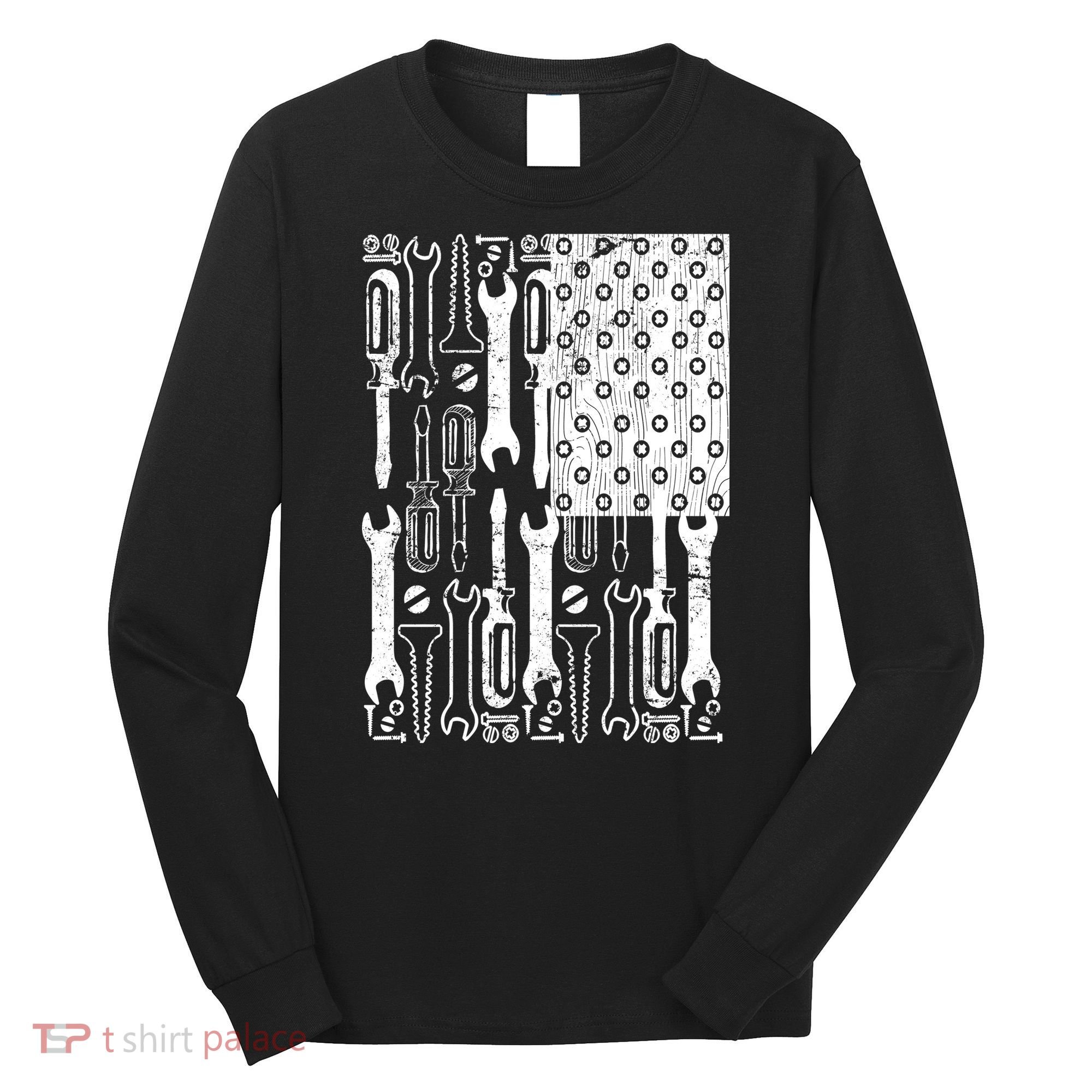 Tool American flag Mechanic Long Sleeve Shirt