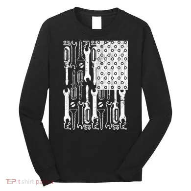 Tool American flag Mechanic Long Sleeve Shirt