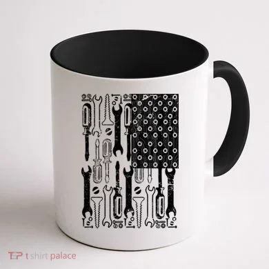 Tool American flag Mechanic Coffee Mug back