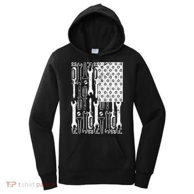 Tool American flag Mechanic Women's Hoodie