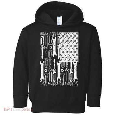 Tool American flag Mechanic Toddler Hoodie