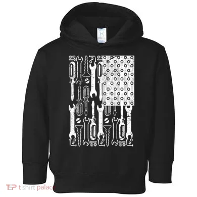 Tool American flag Mechanic Toddler Hoodie