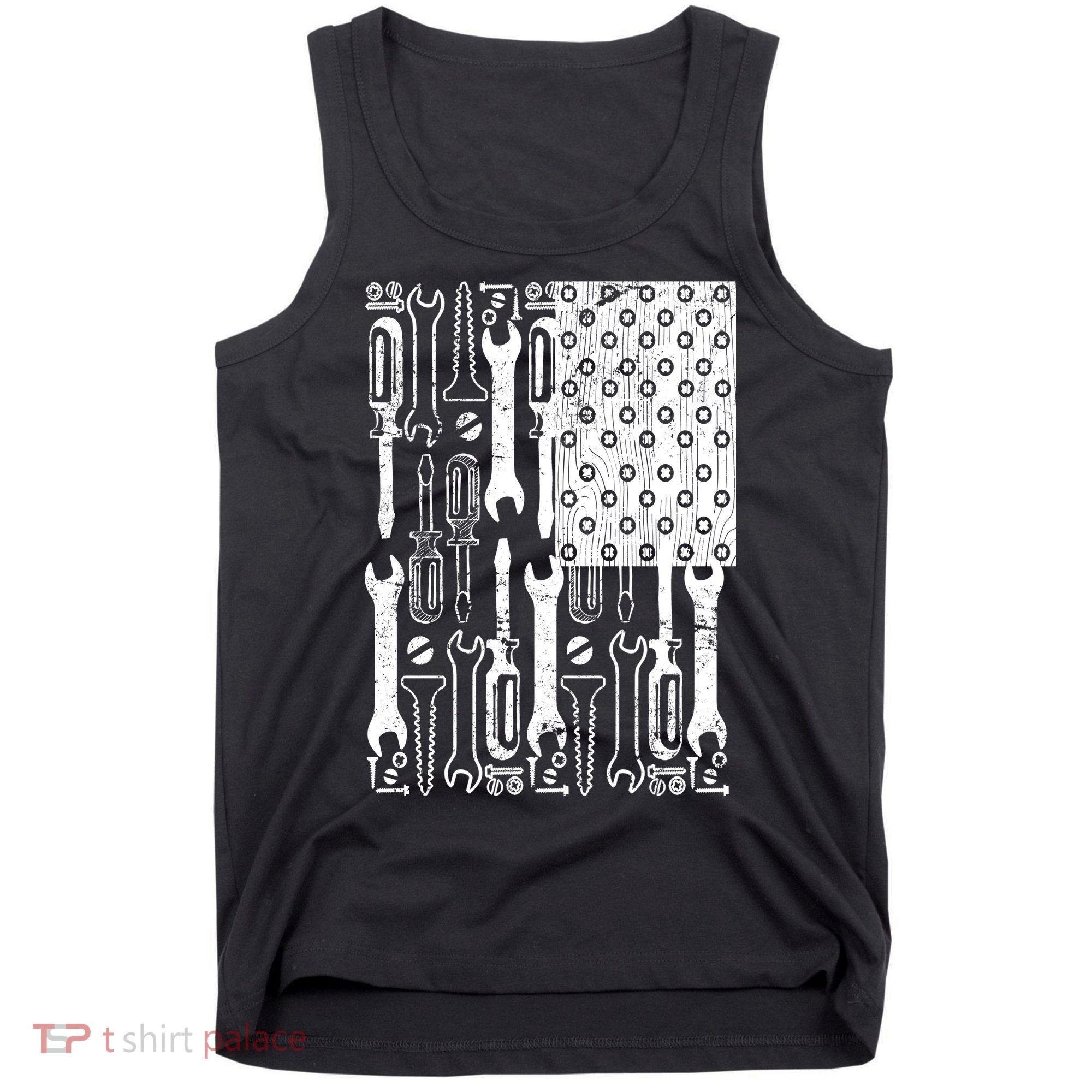 Tool American flag Mechanic Tank Top
