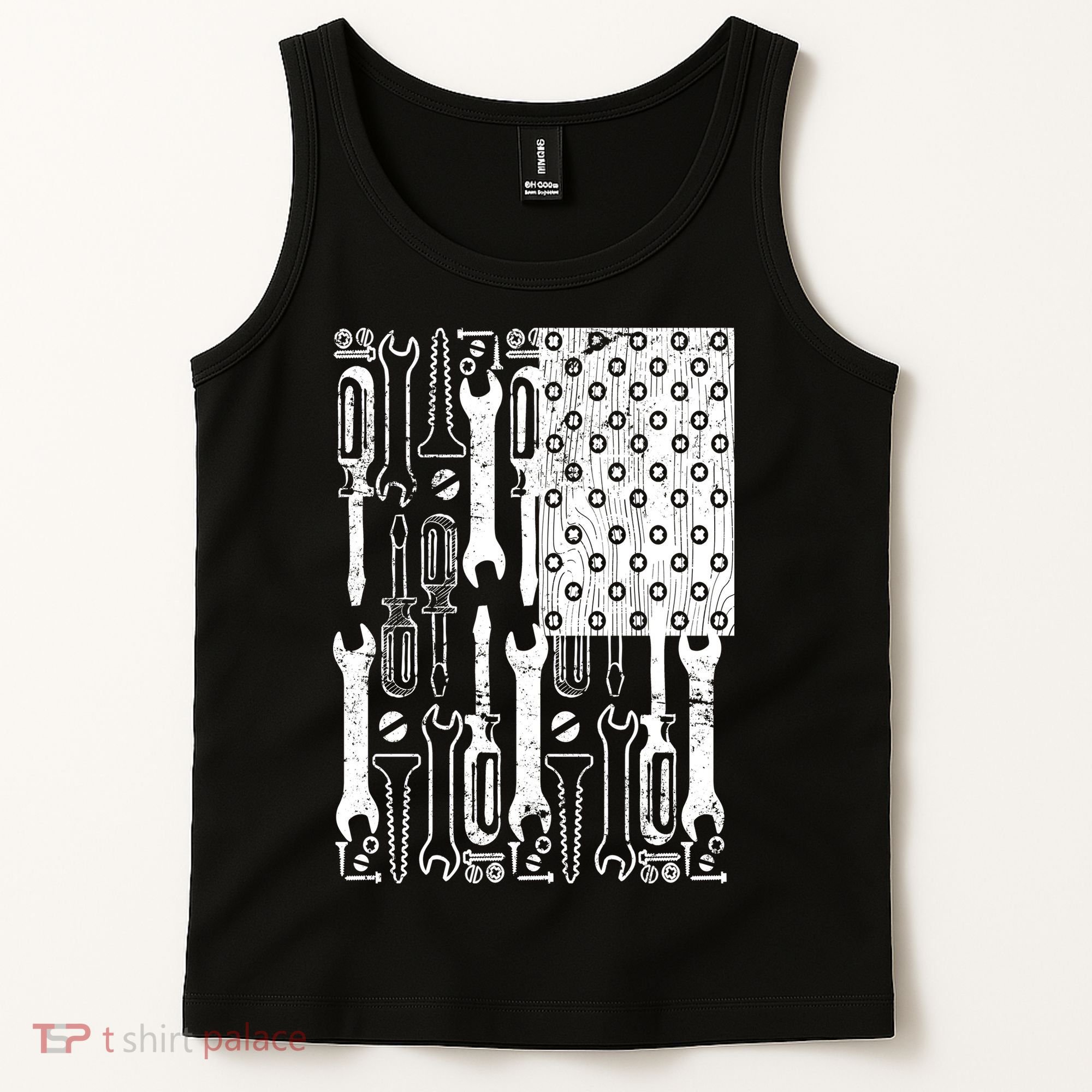 Tool American flag Mechanic Tank Top