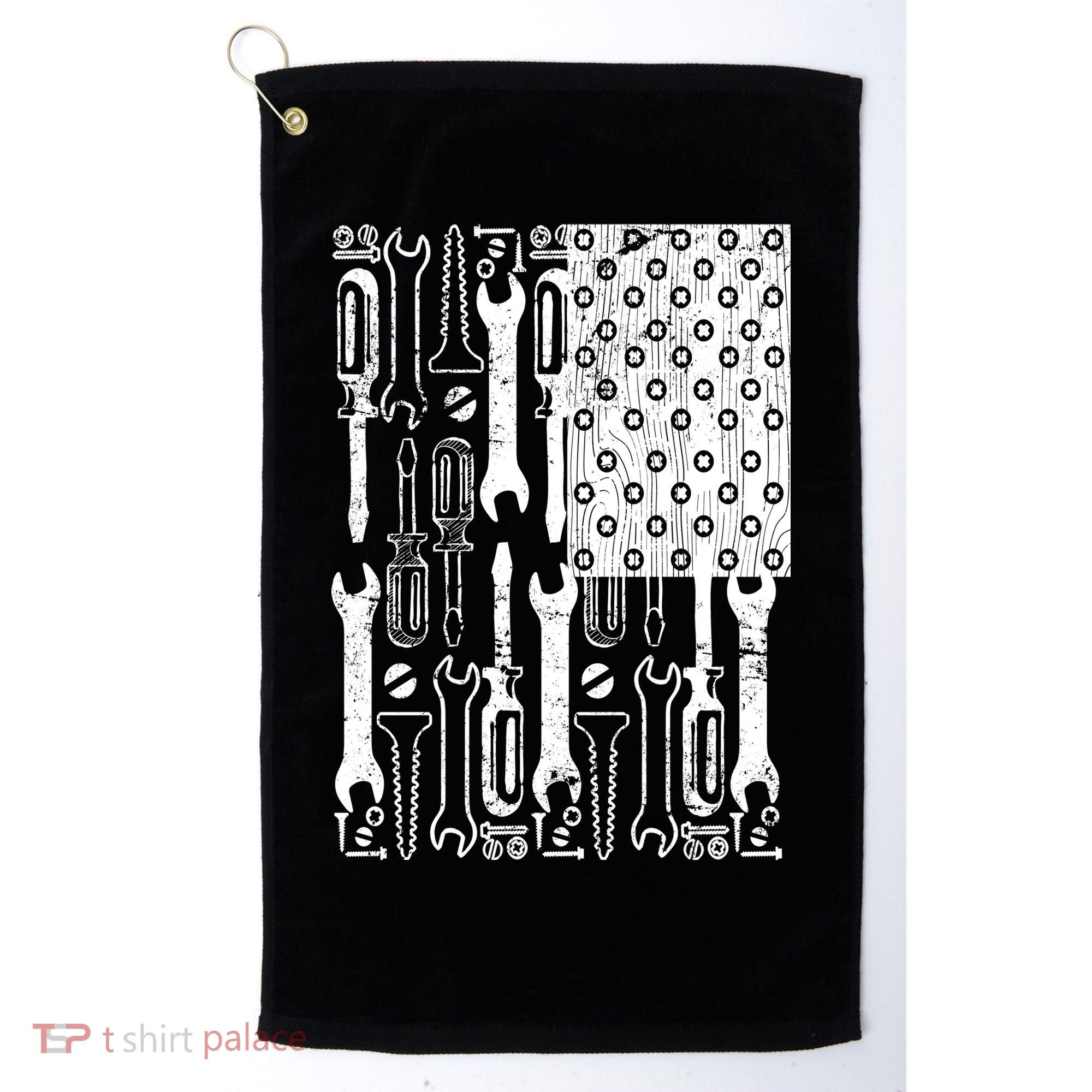 Tool American flag Mechanic Golf Towel