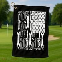 Tool American flag Mechanic Golf Towel thumb 1