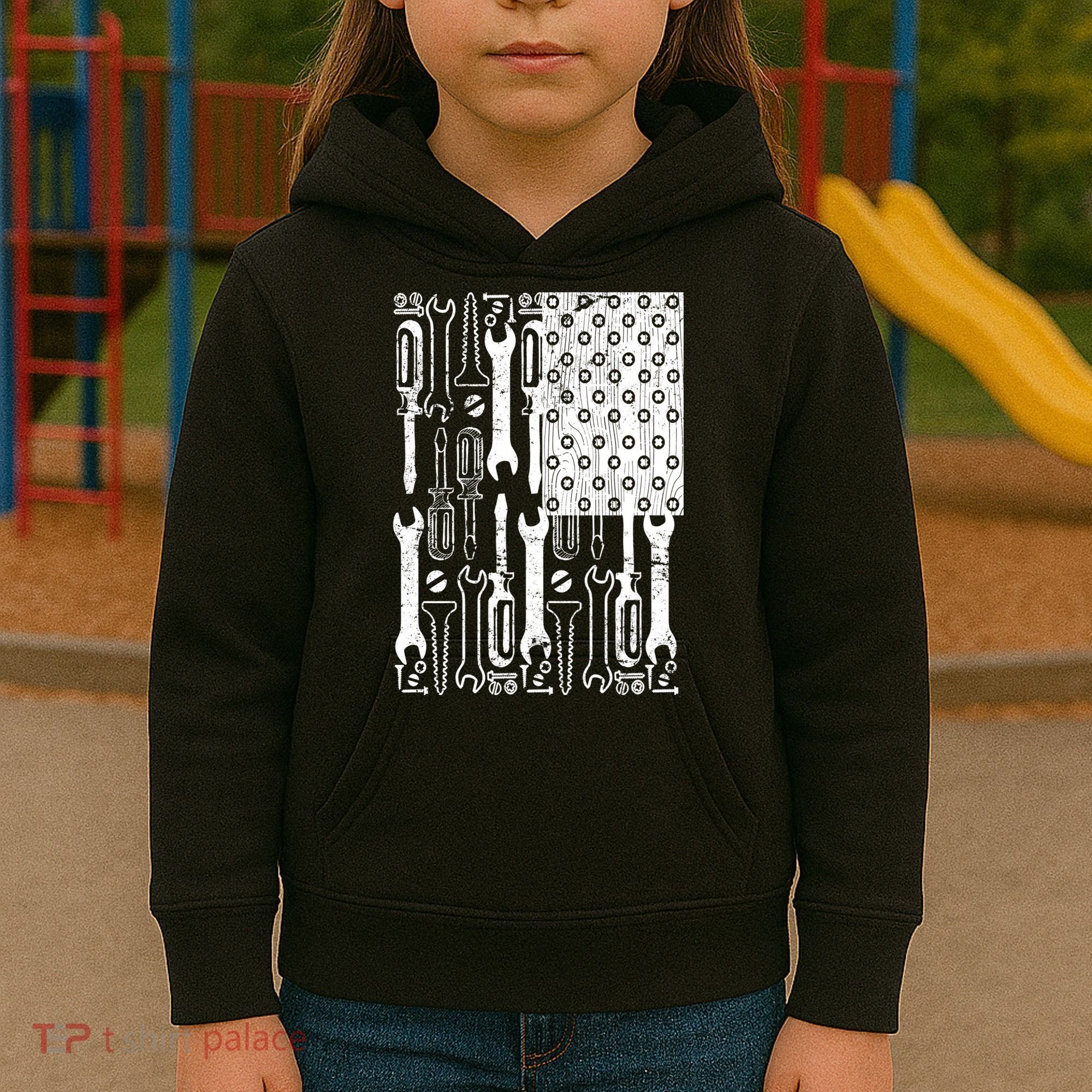 Tool American flag Mechanic Kids Hoodie