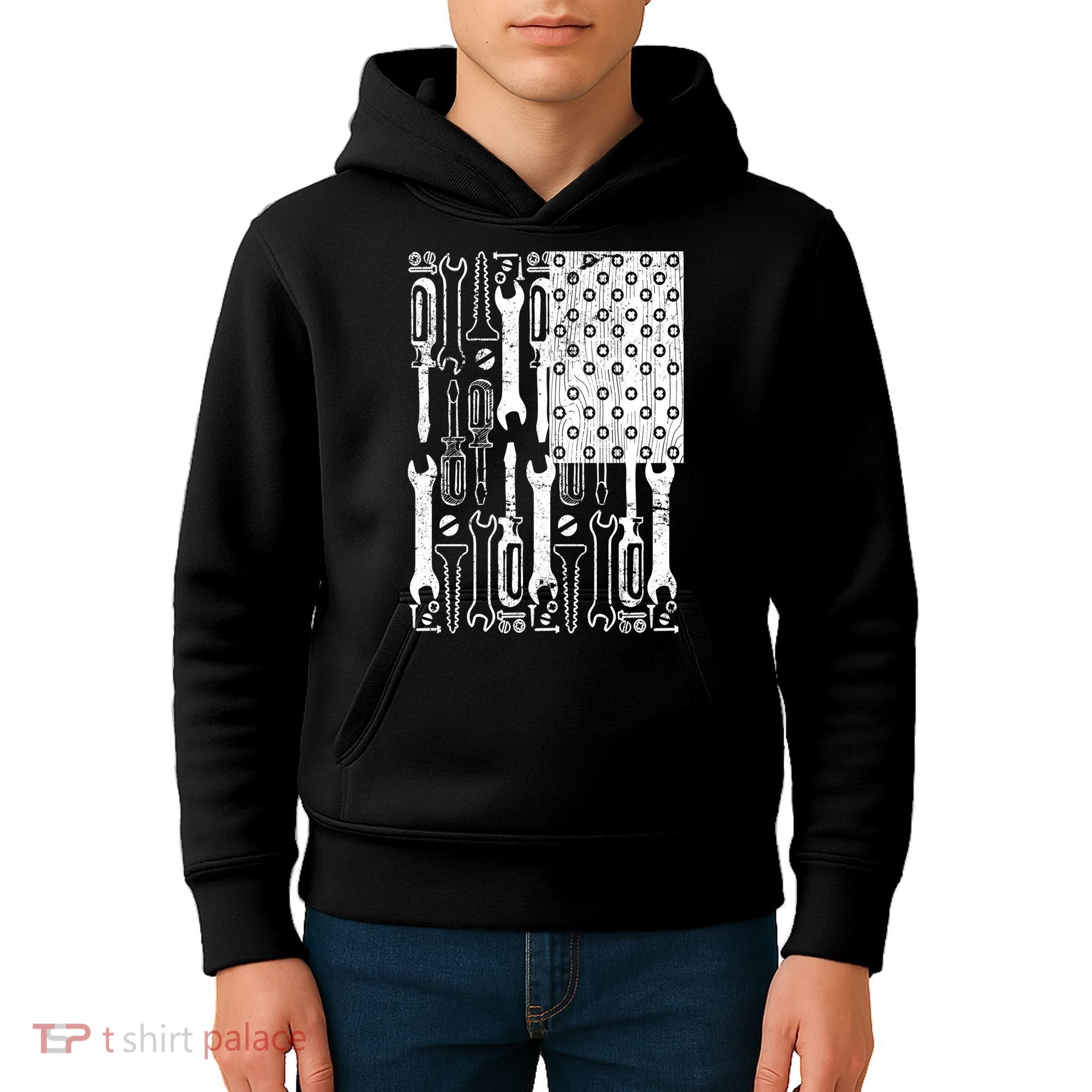 Tool American flag Mechanic Kids Hoodie