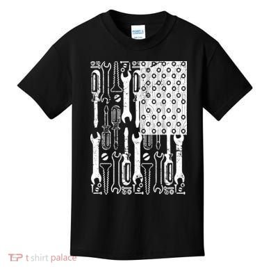 Tool American flag Mechanic Kids T-Shirt