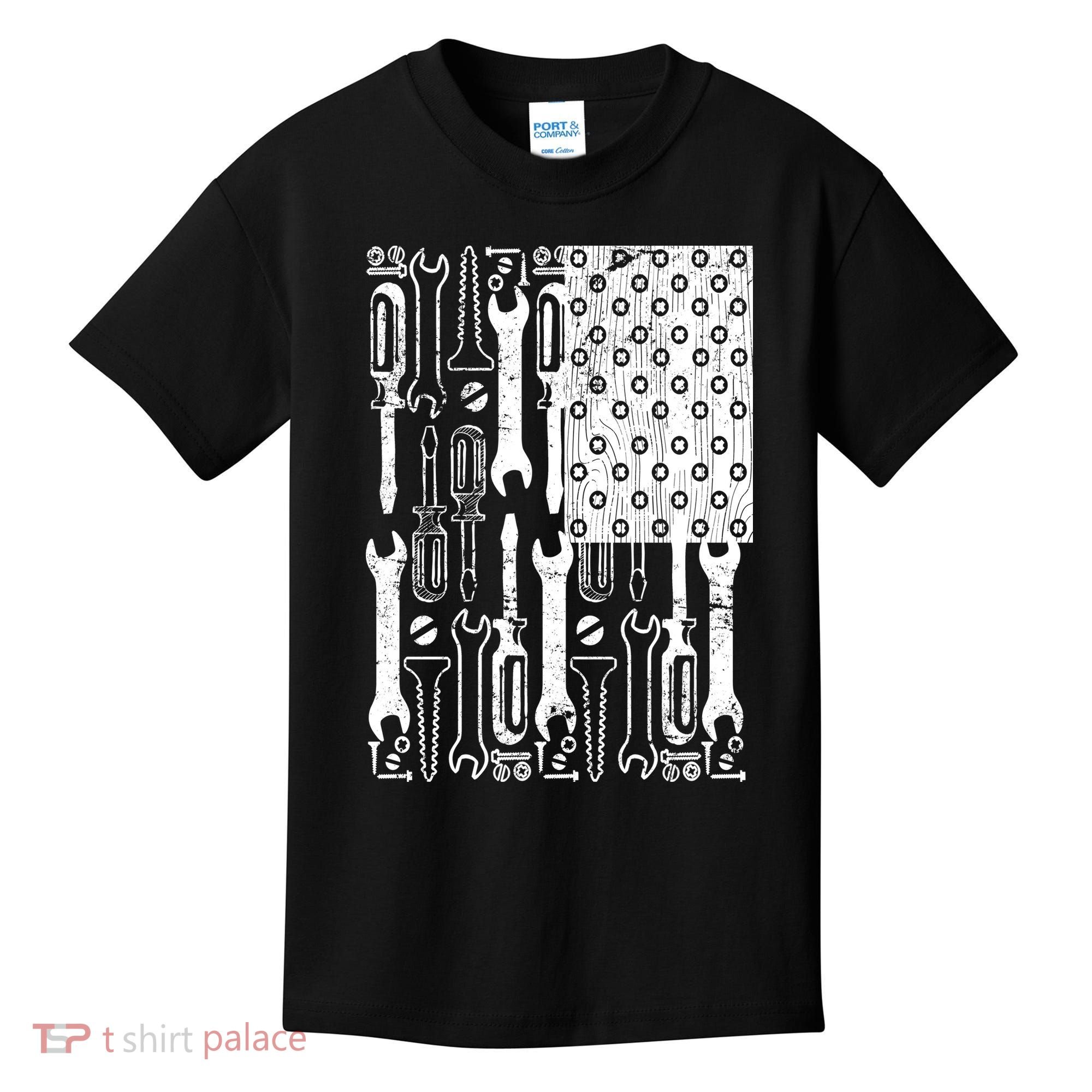 Tool American flag Mechanic Kids T-Shirt