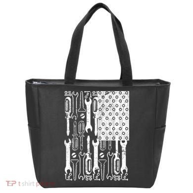 Tool American flag Mechanic Tote Bag