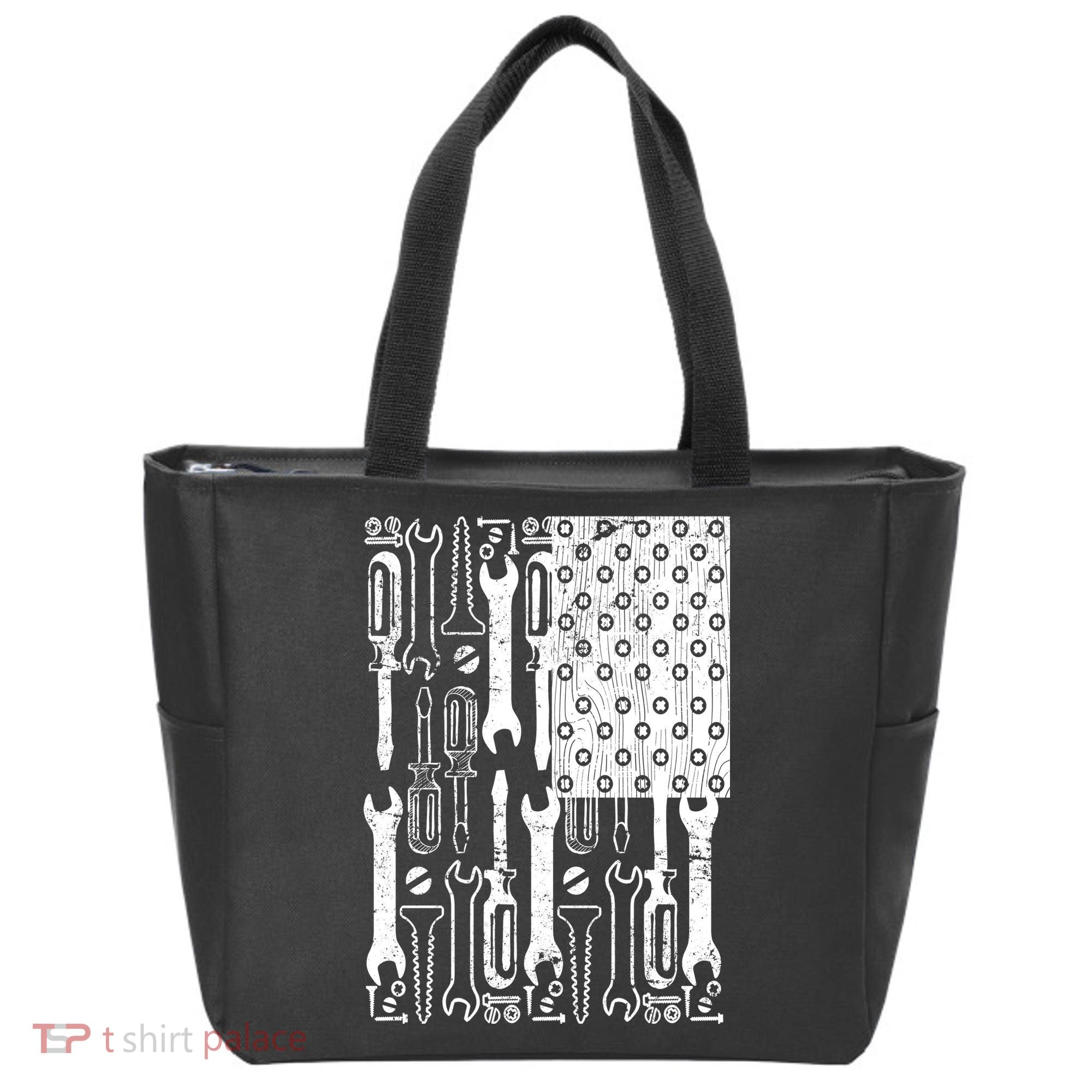 Tool American flag Mechanic Tote Bag