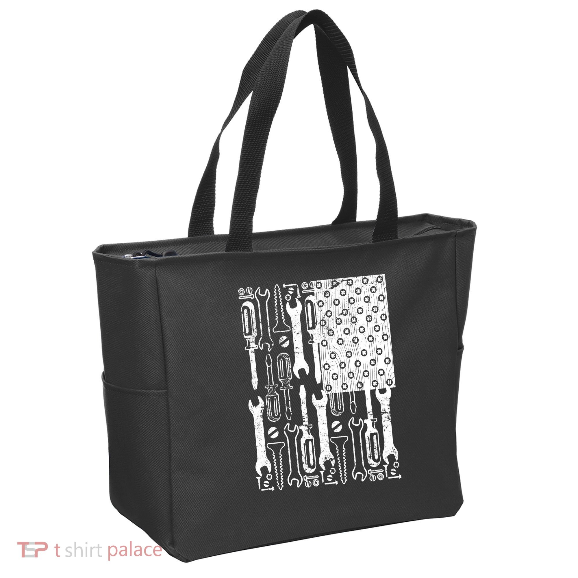 Tool American flag Mechanic Tote Bag