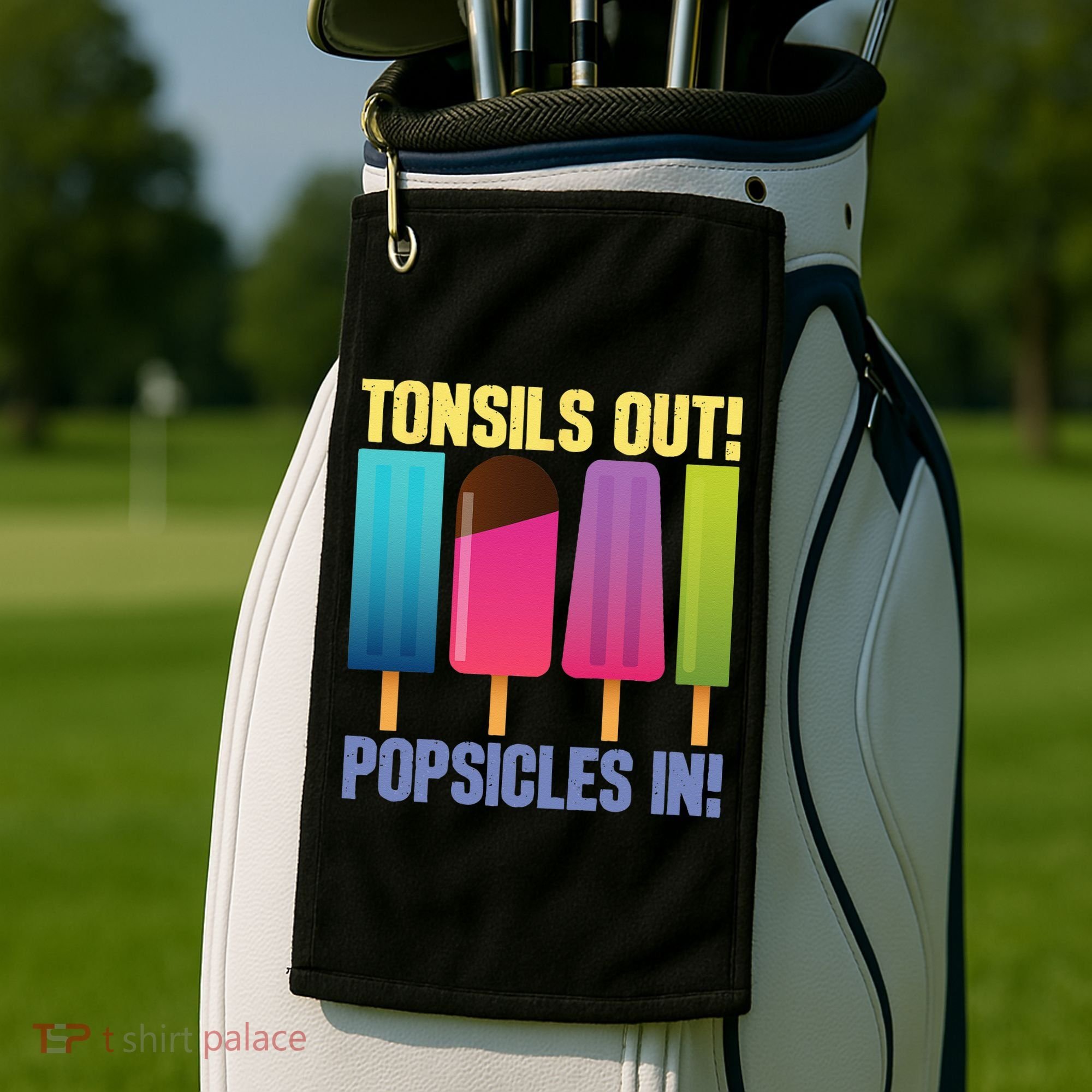 Tonsils Out Popsicles In Tonsillectomy Removal Surgery Golf Towel