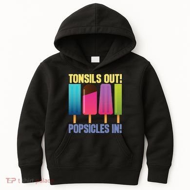 Tonsils Out Popsicles In Tonsillectomy Removal Surgery Kids Hoodie