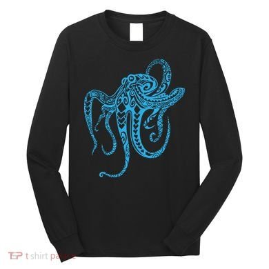 Tribal Octopus Polynesian Tribal Octopus Long Sleeve Shirt