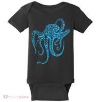 Tribal Octopus Polynesian Tribal Octopus Baby Bodysuit thumb 0