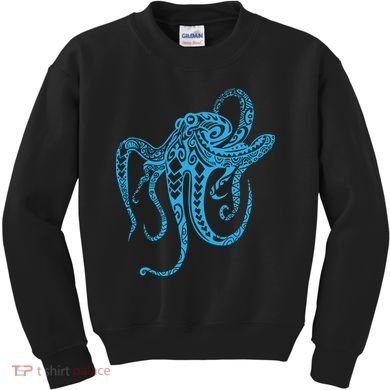 Tribal Octopus Polynesian Tribal Octopus Kids Sweatshirt