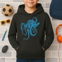 Tribal Octopus Polynesian Tribal Octopus Kids Hoodie thumb 2