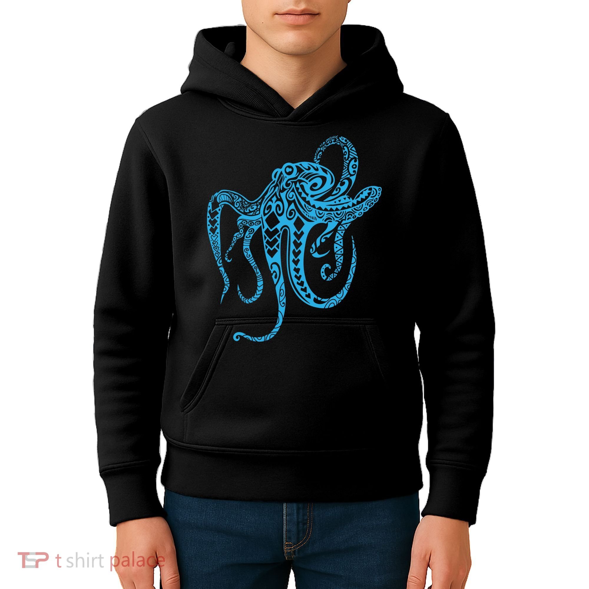 Tribal Octopus Polynesian Tribal Octopus Kids Hoodie