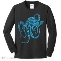 Tribal Octopus Polynesian Tribal Octopus Kids Long Sleeve Shirt thumb 0
