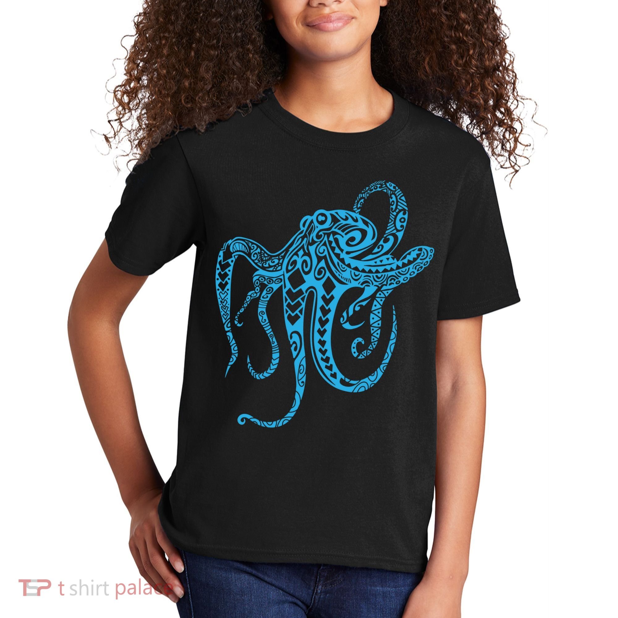 Tribal Octopus Polynesian Tribal Octopus Kids T-Shirt