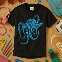 Tribal Octopus Polynesian Tribal Octopus Kids T-Shirt thumb 3