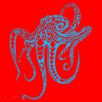 Tribal Octopus Polynesian Tribal Octopus Santa Hat thumb 1
