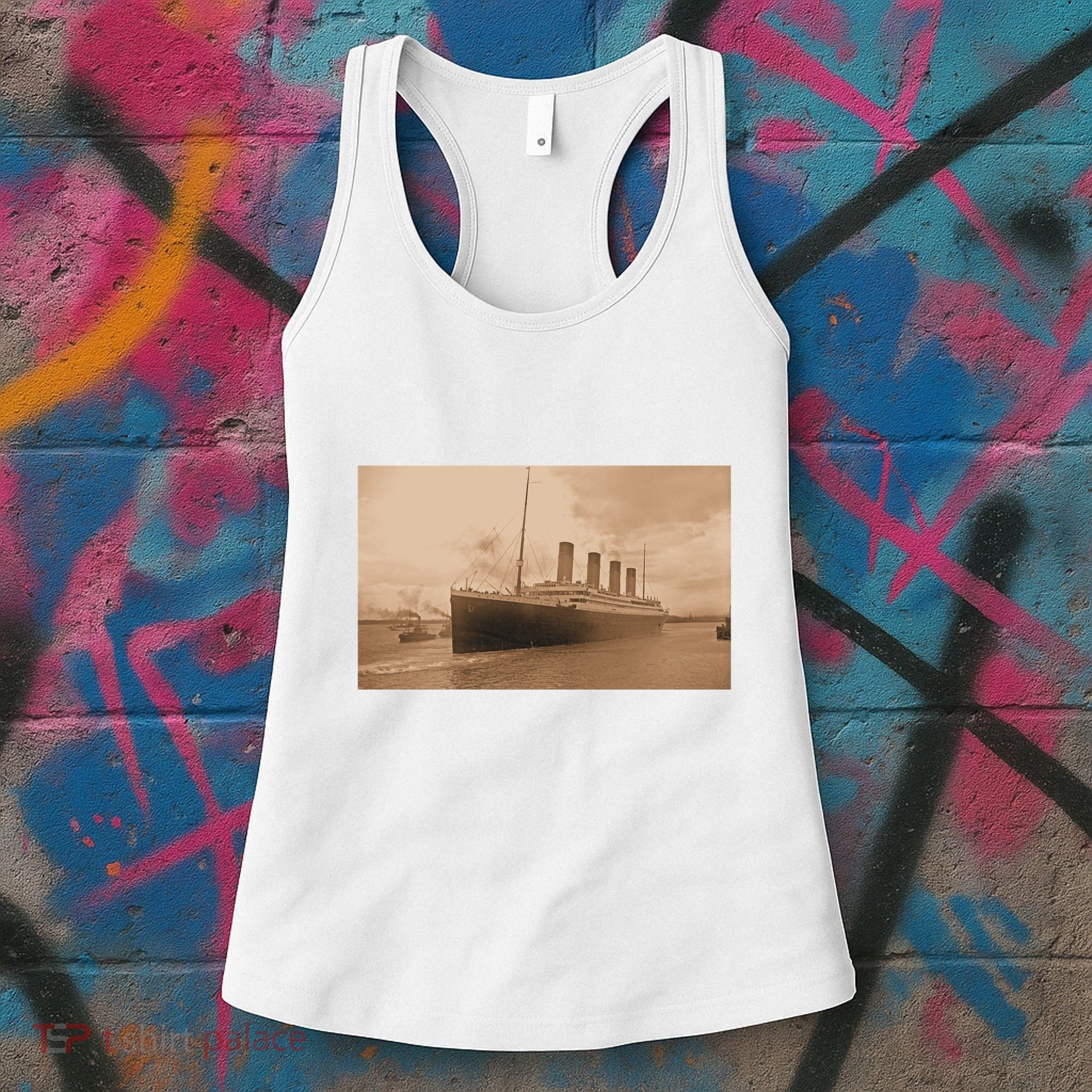 Titanic Original Photo Sepia 1912 Women's Tank Top