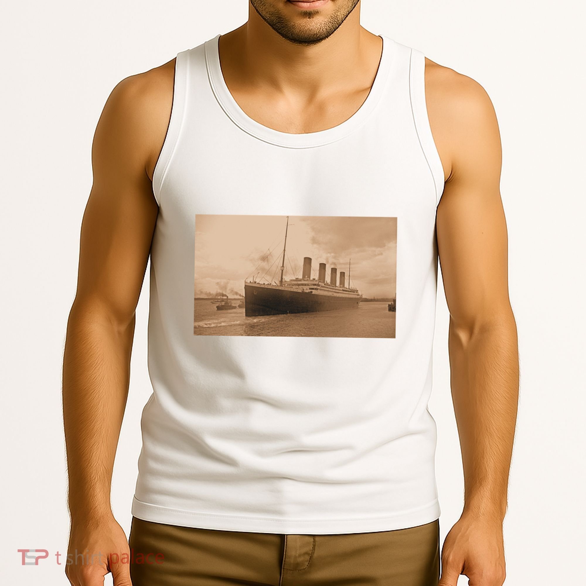 Titanic Original Photo Sepia 1912 Tank Top