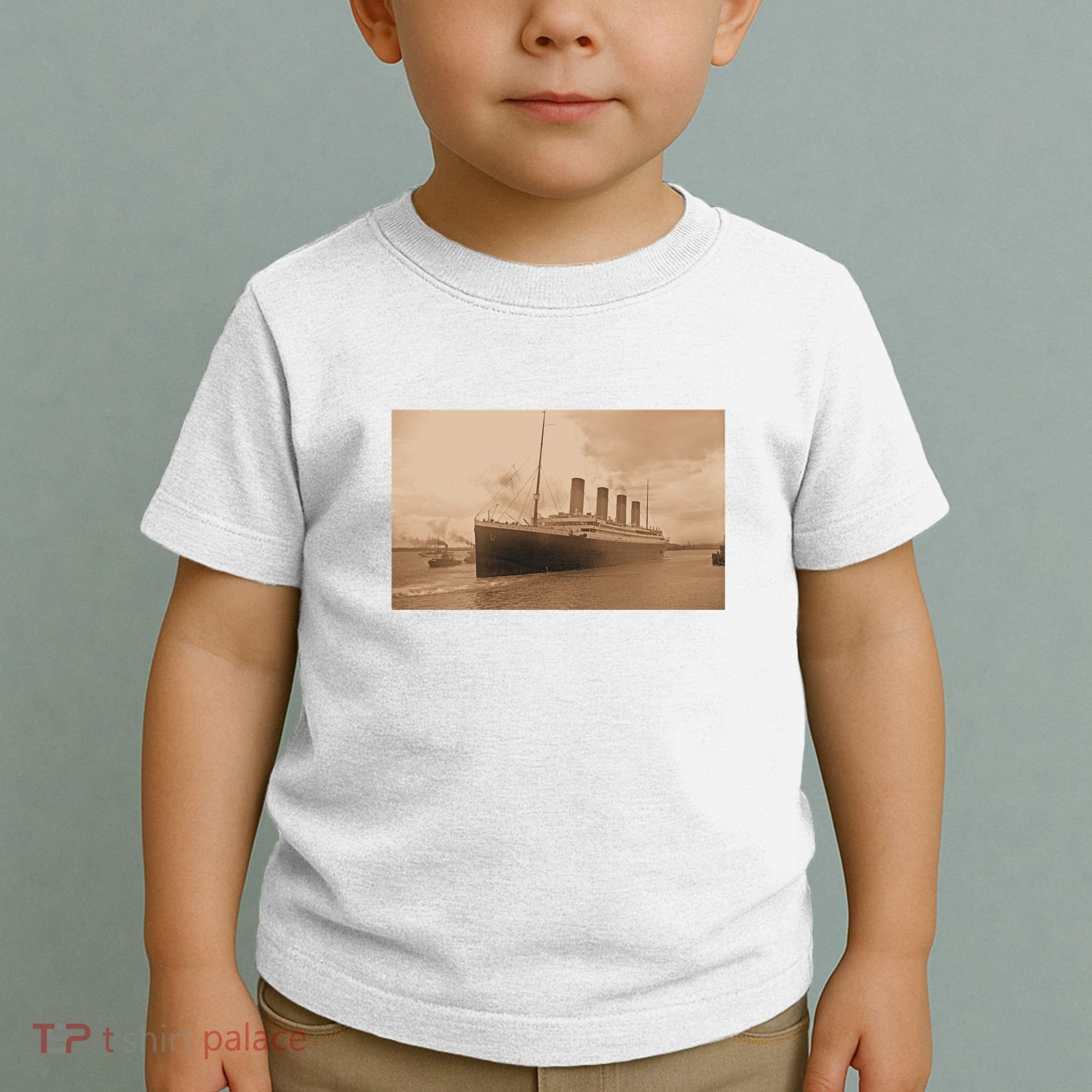 Titanic Original Photo Sepia 1912 Toddler T-Shirt